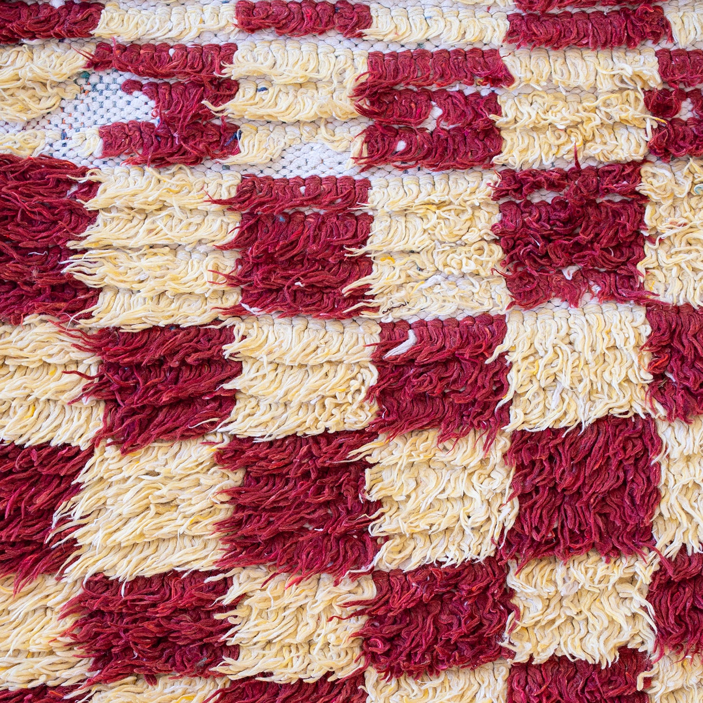 Red Checkerboard Moroccan Runner