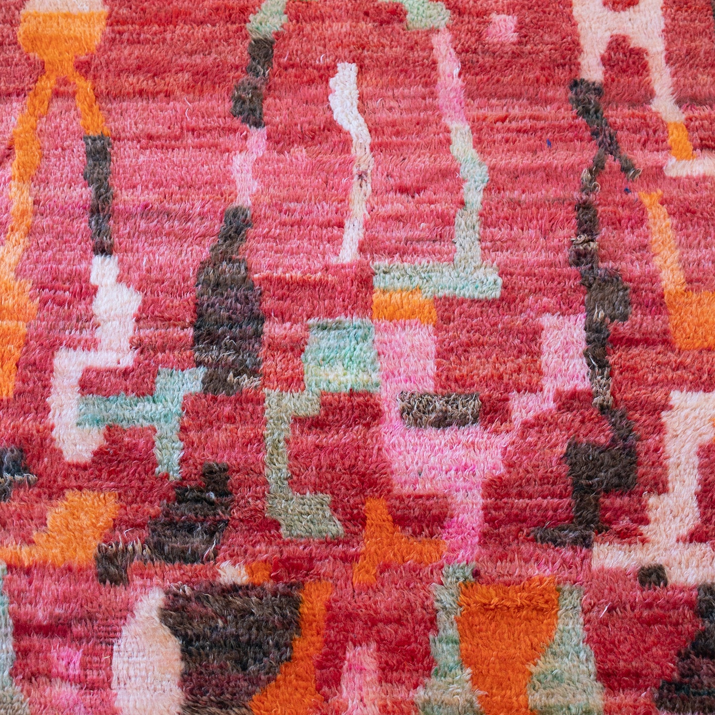 Abstract Red & Pink Moroccan Rug