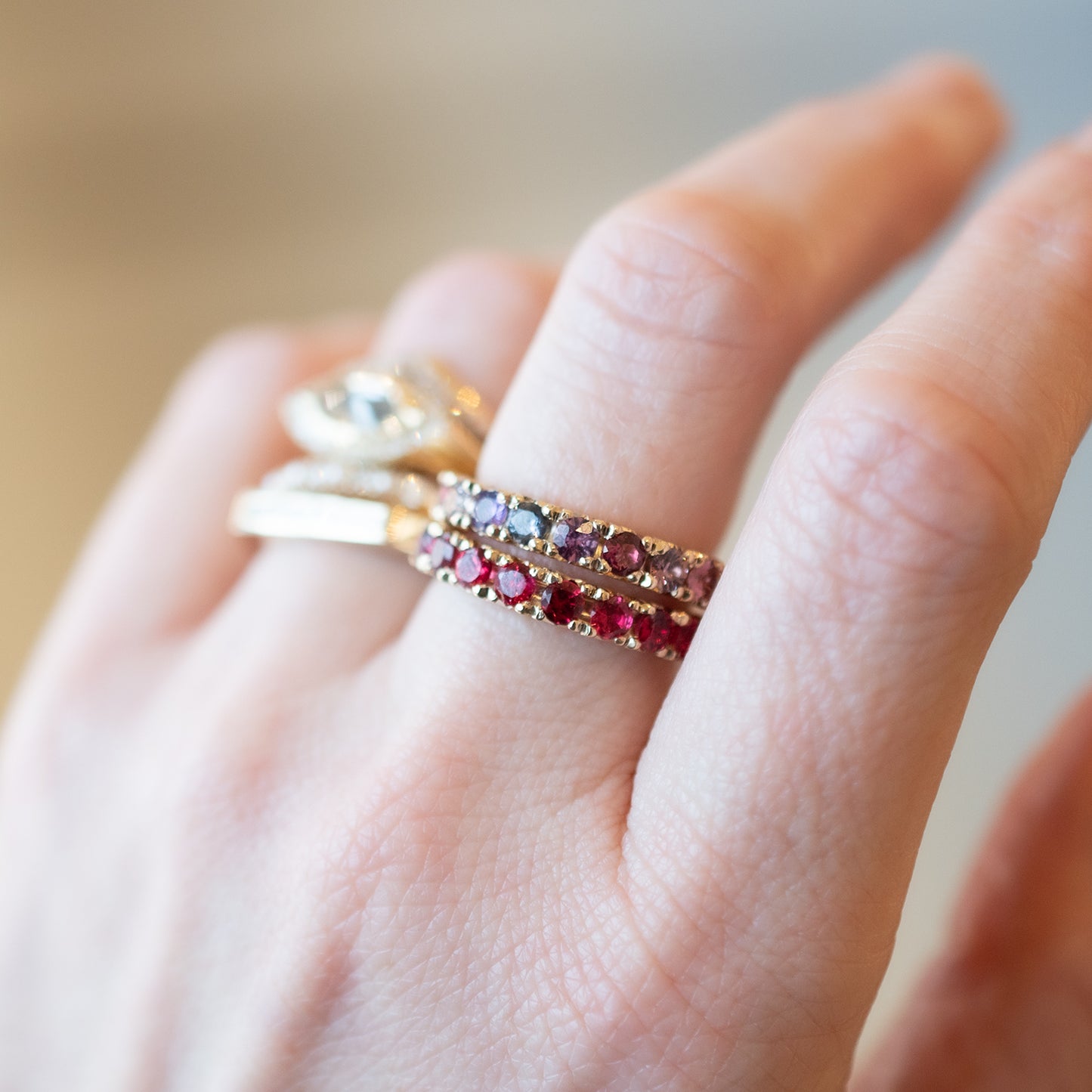 Poinsettia Half Eternity Band