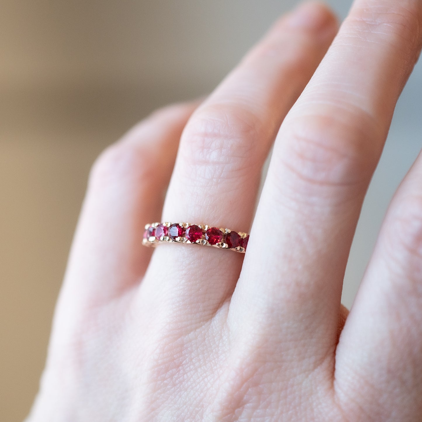 Poinsettia Half Eternity Band