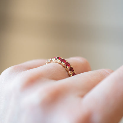 Poinsettia Half Eternity Band