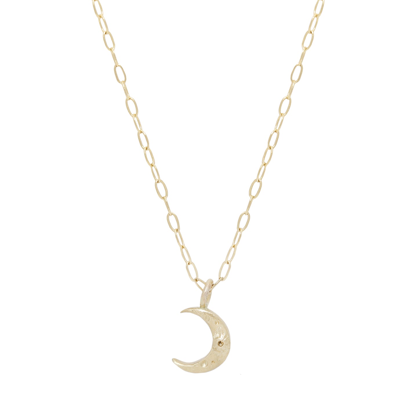 Tiny Gold Crescent Moon Necklace