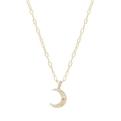 Tiny Gold Crescent Moon Necklace