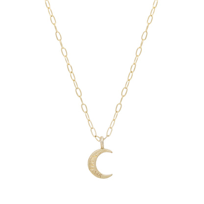 Tiny Gold Crescent Moon Necklace