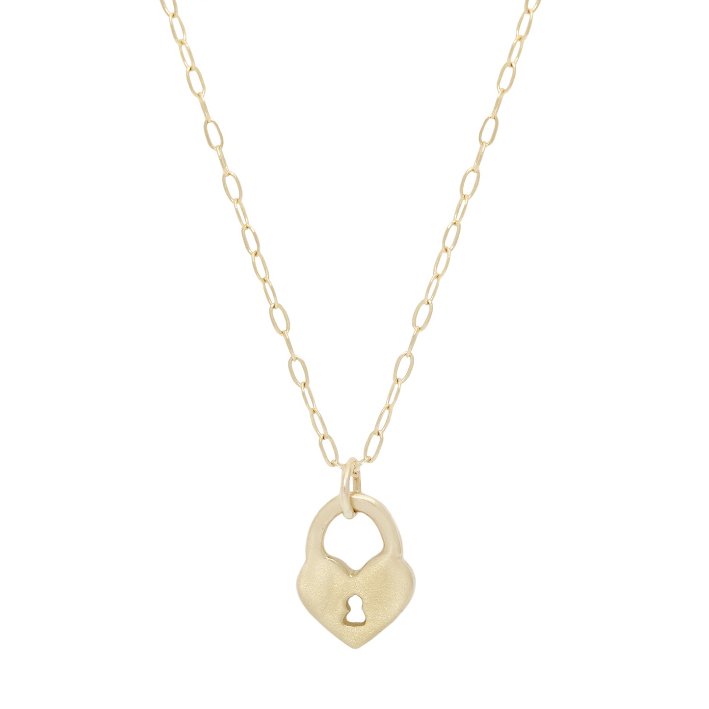 Tiny Gold Heart Lock Necklace