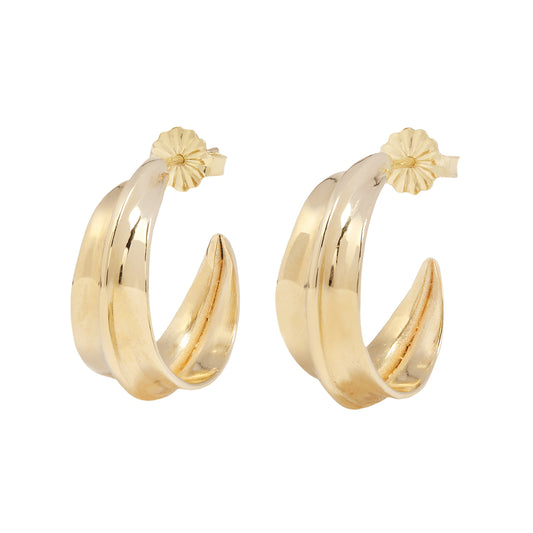 Mini Gold Sahara Ridge Hoop Earrings