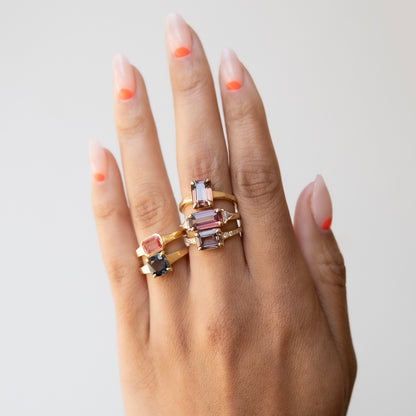 Maroon Dusk Sapphire & Diamond Ring