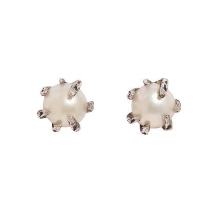 White Pearl Stingray Studs