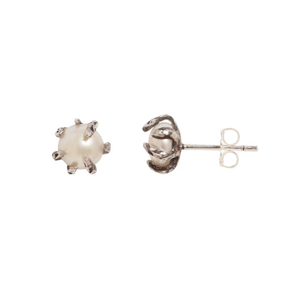 White Pearl Stingray Studs