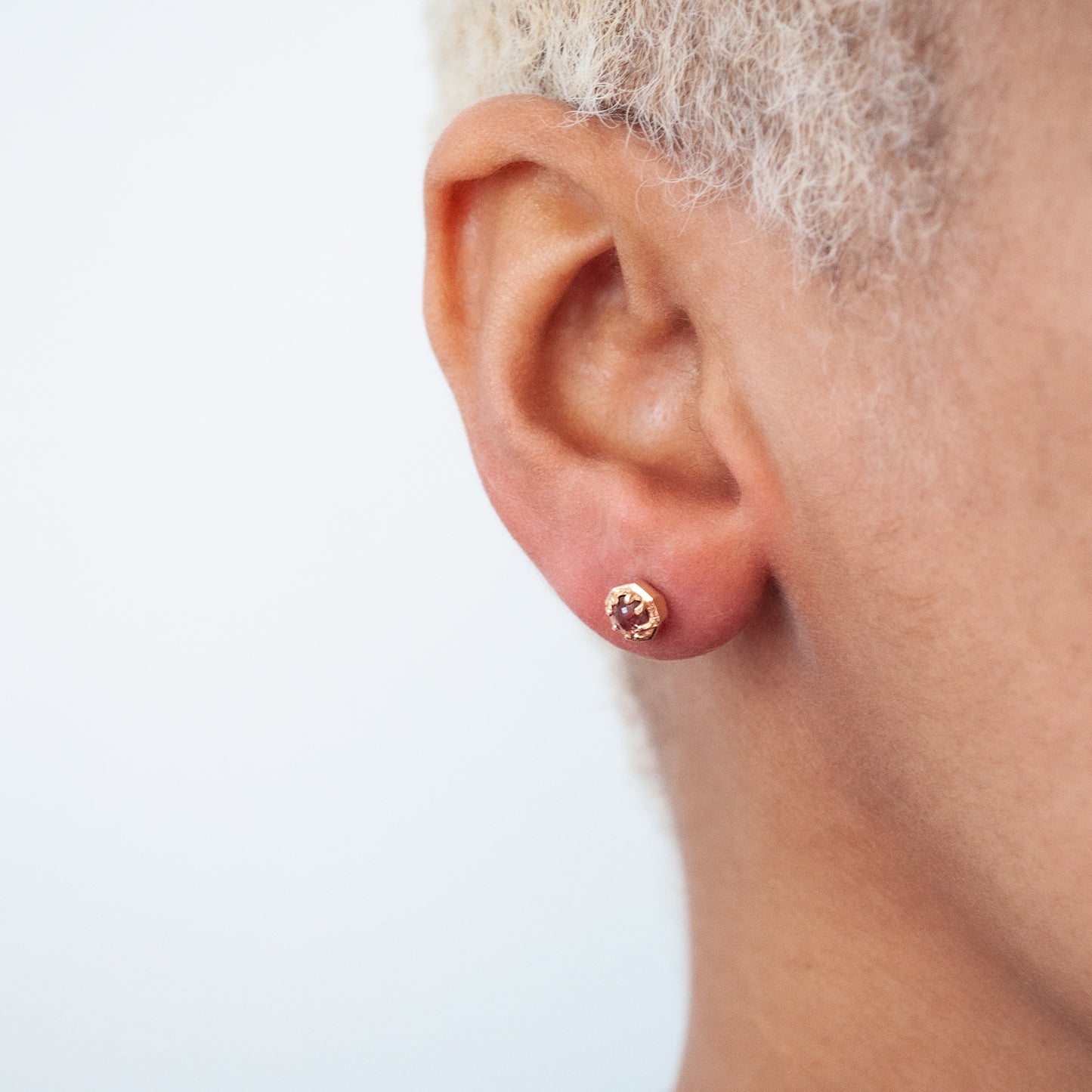 Tiny Garnet Studs