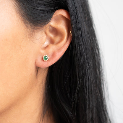 Tiny Emerald Studs