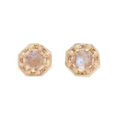 Tiny Moonstone Studs