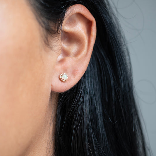Small Opal Octagon Studs