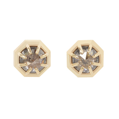 Peppery Diamond Octagon Studs