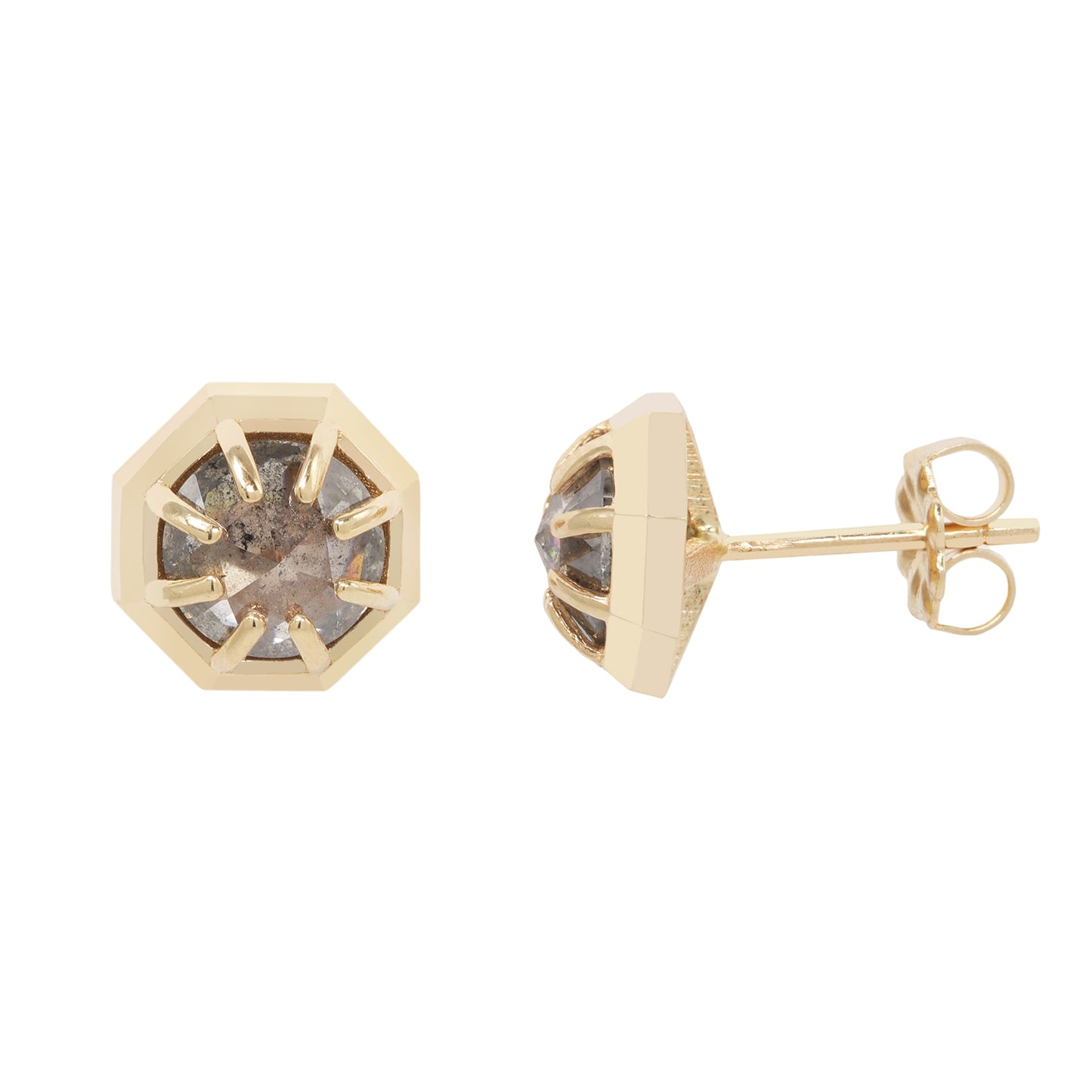 Peppery Diamond Octagon Studs