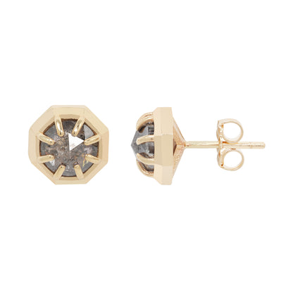 Speckled Diamond Octagon Studs