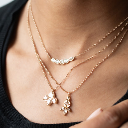 Multi Diamond Drop Necklace