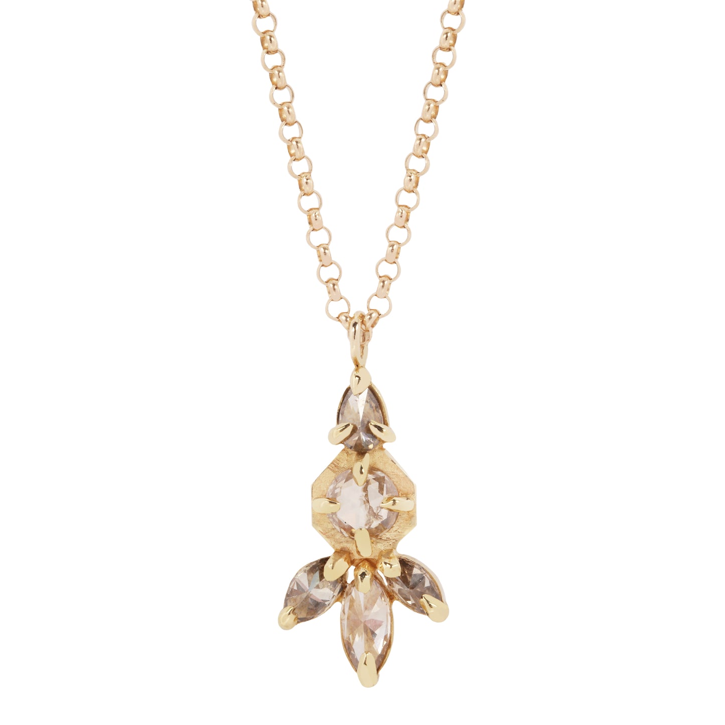 Multi Diamond Drop Necklace