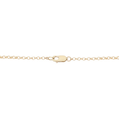Gold chain necklace on a white background
