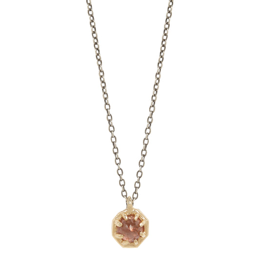 Small Garnet Octagon Necklace