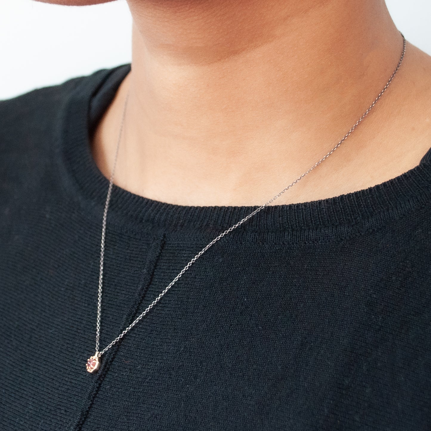 Small Garnet Octagon Necklace