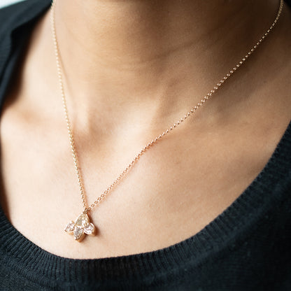 Champagne Diamond Lotus Necklace
