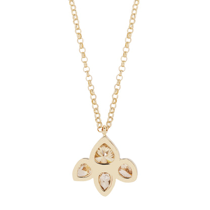 Champagne Diamond Lotus Necklace