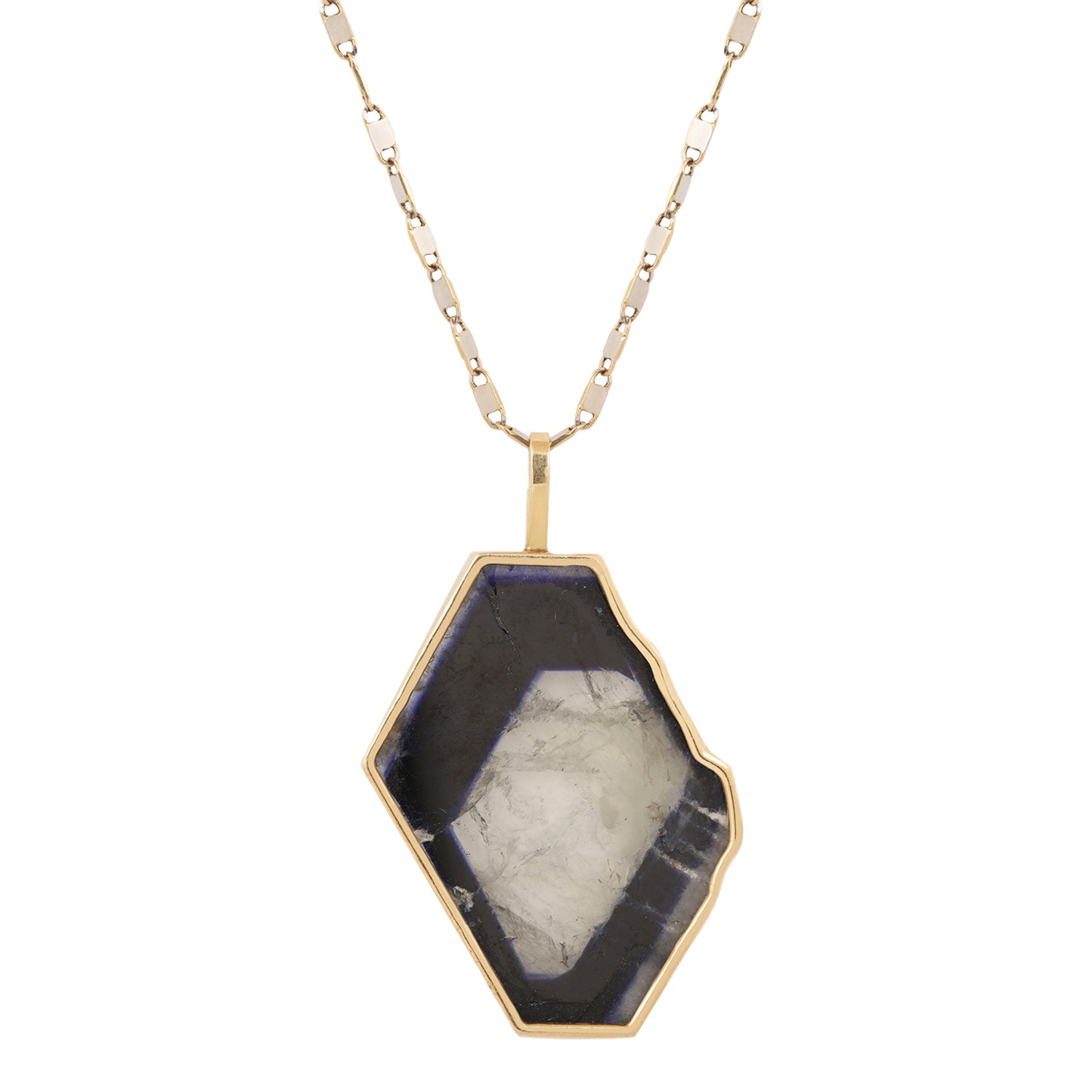 Blue Sapphire Slice Necklace