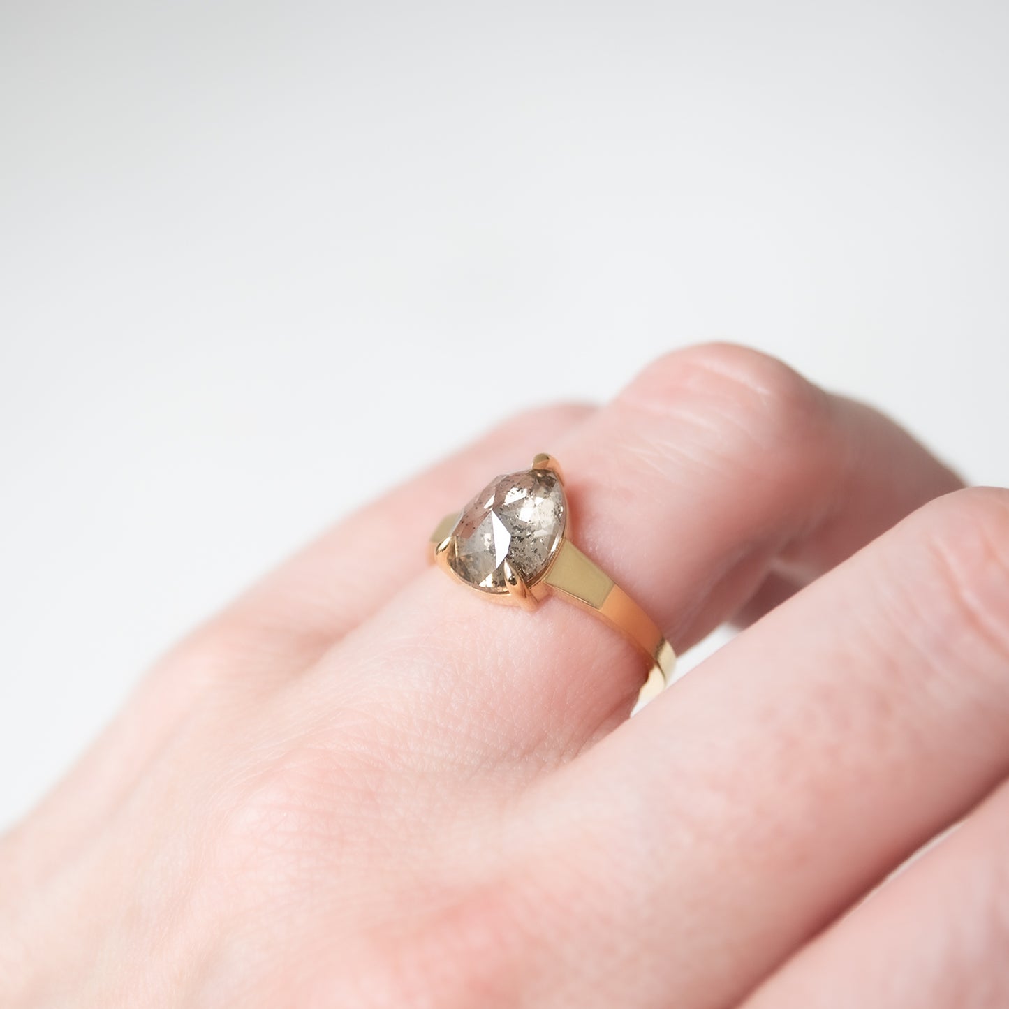 Stellar Gray Pear Diamond Ring