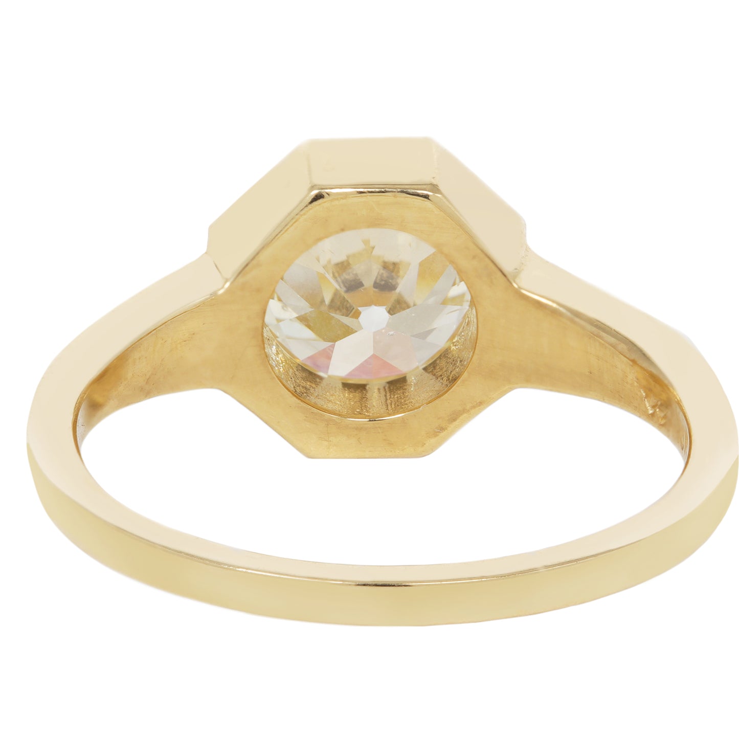 Gilded Diamond Octagon Ring