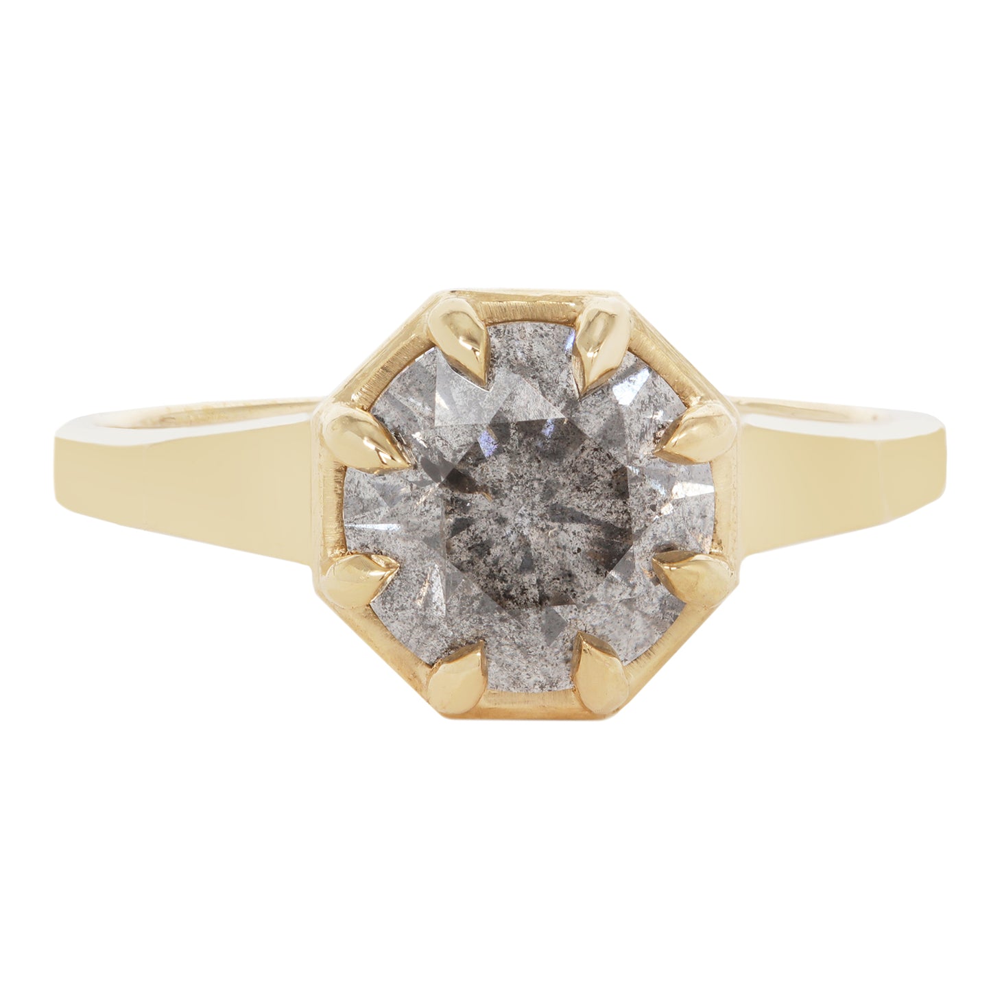 Smoky Diamond Octagon Ring