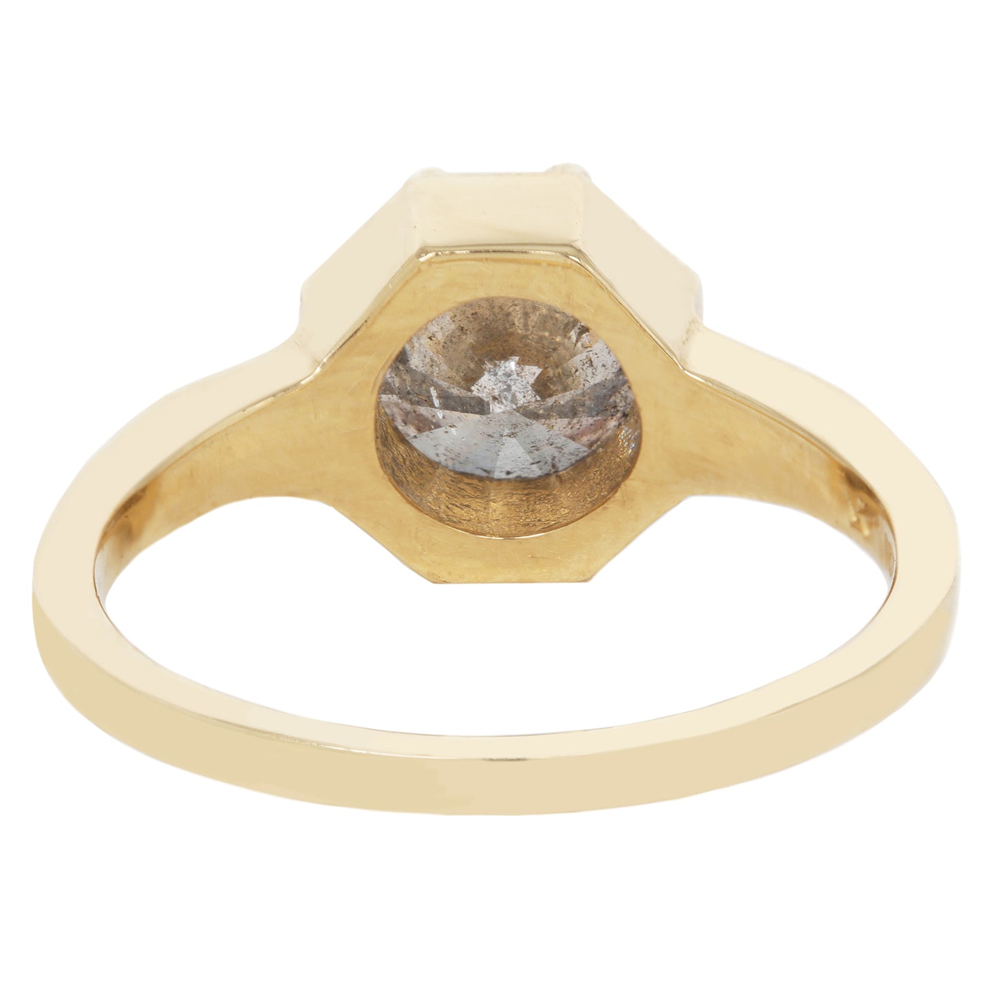 Smoky Diamond Octagon Ring