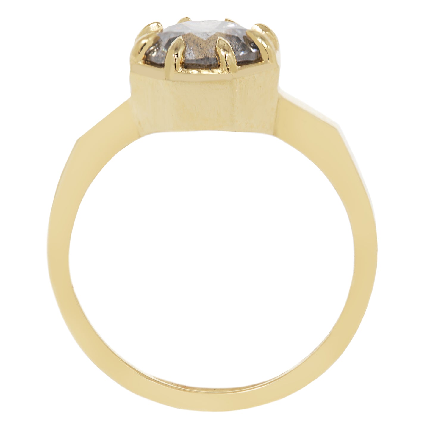 Smoky Diamond Octagon Ring