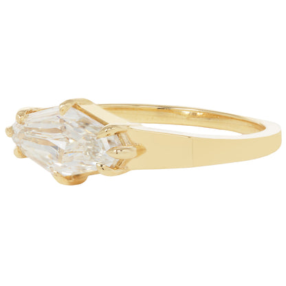 Crystalline Step Cut Diamond Ring