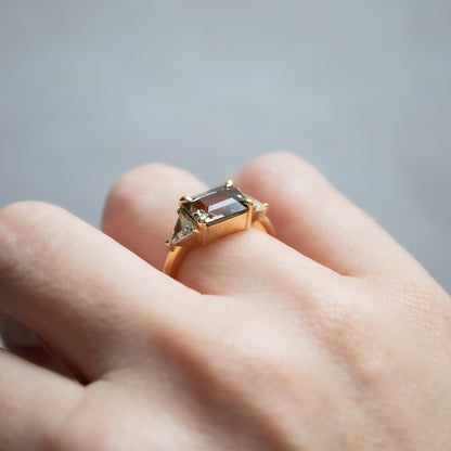 Sapphire & Diamond Horizon Ring