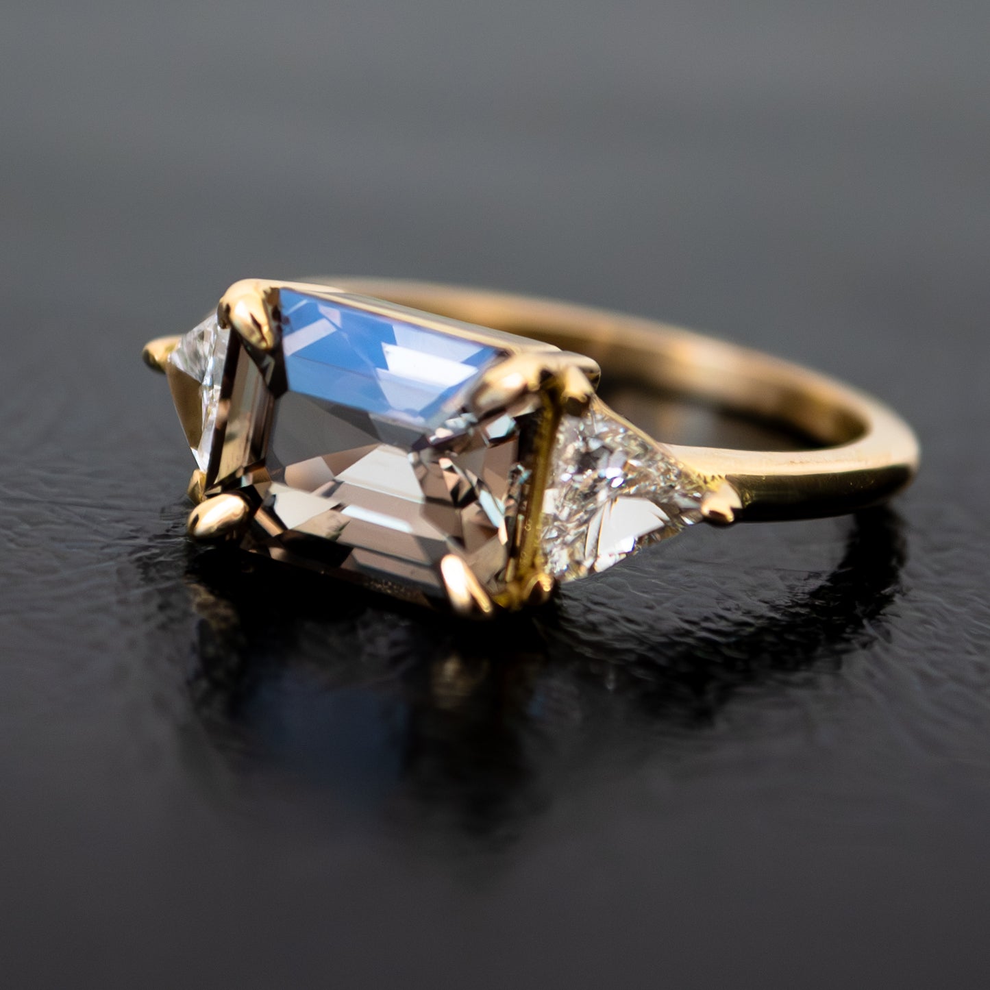 Sapphire & Diamond Horizon Ring