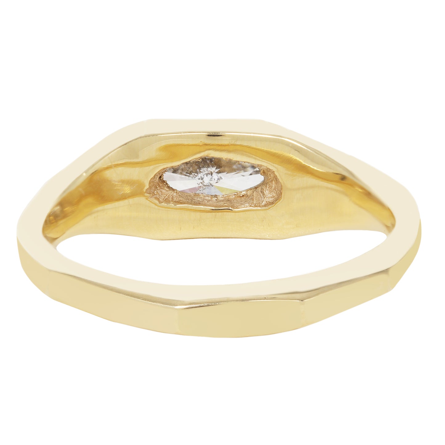 Speckled Eye Marquise Signet Ring