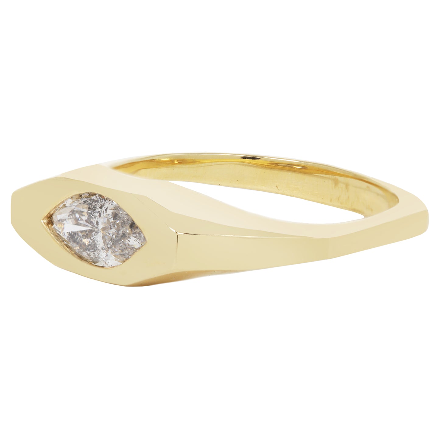 Speckled Eye Marquise Signet Ring