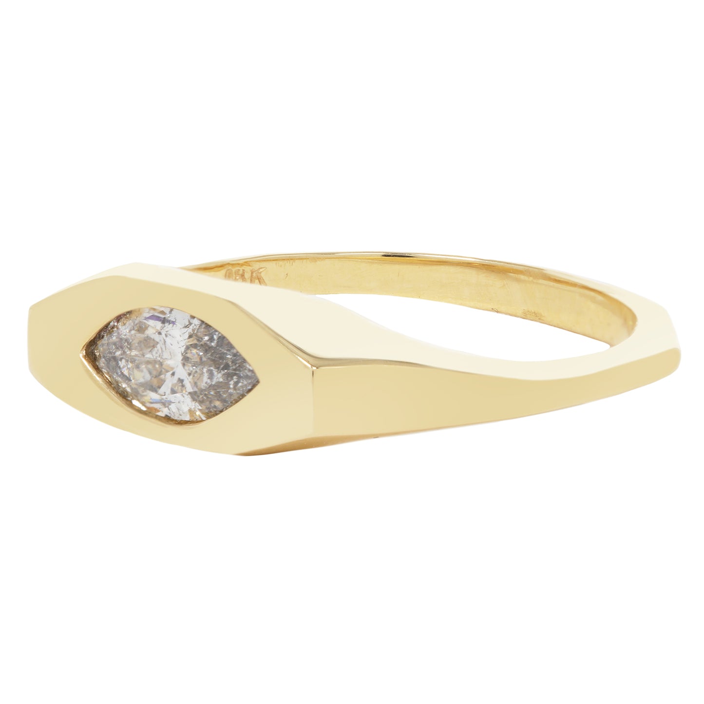 Misty Eye Marquise Signet Ring