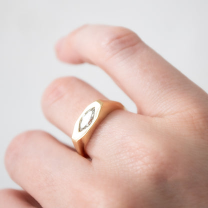 Misty Eye Marquise Signet Ring