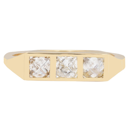White Pyramid Guardian Bar Ring