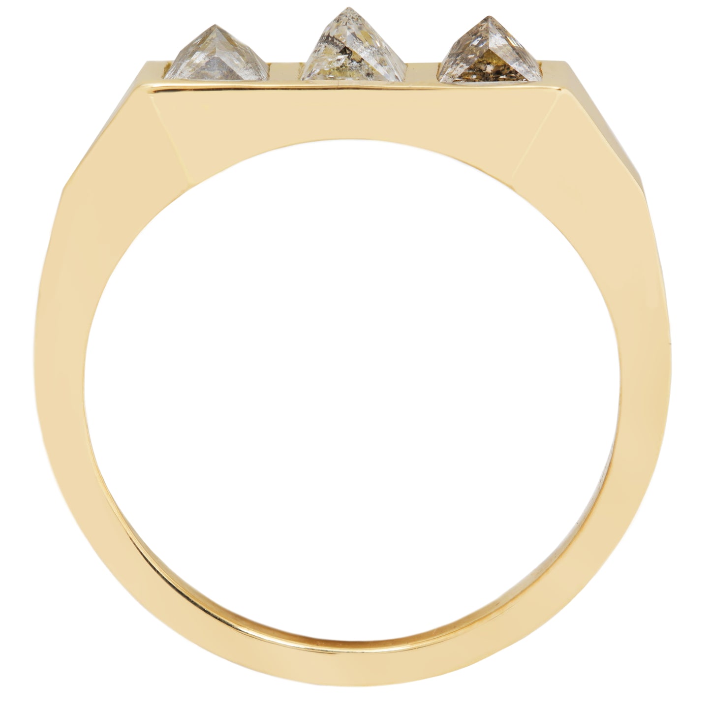 White Pyramid Guardian Bar Ring