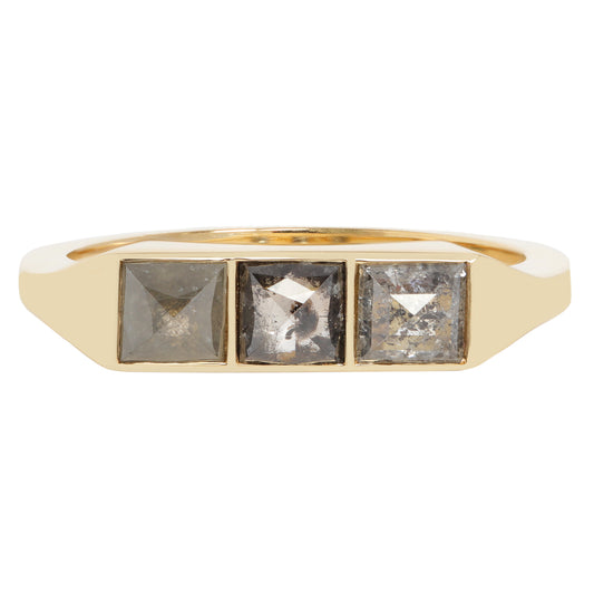 Gray Pyramid Guardian Bar Ring