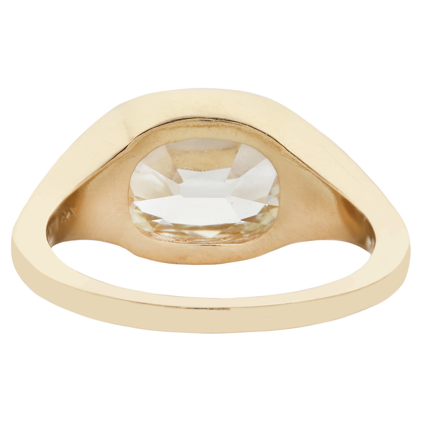 Yellow Diamond Oval Signet Ring