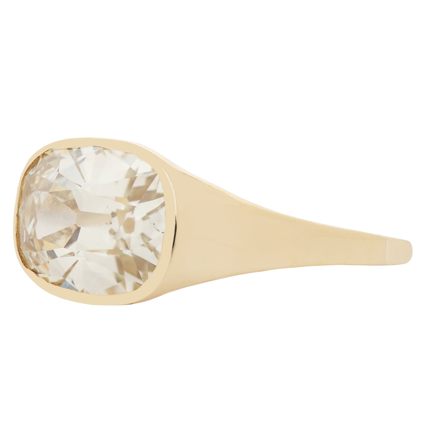 Yellow Diamond Oval Signet Ring
