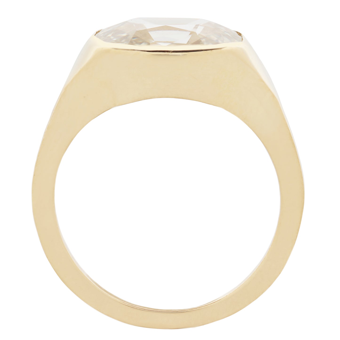 Yellow Diamond Oval Signet Ring