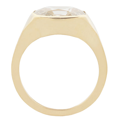 Yellow Diamond Oval Signet Ring