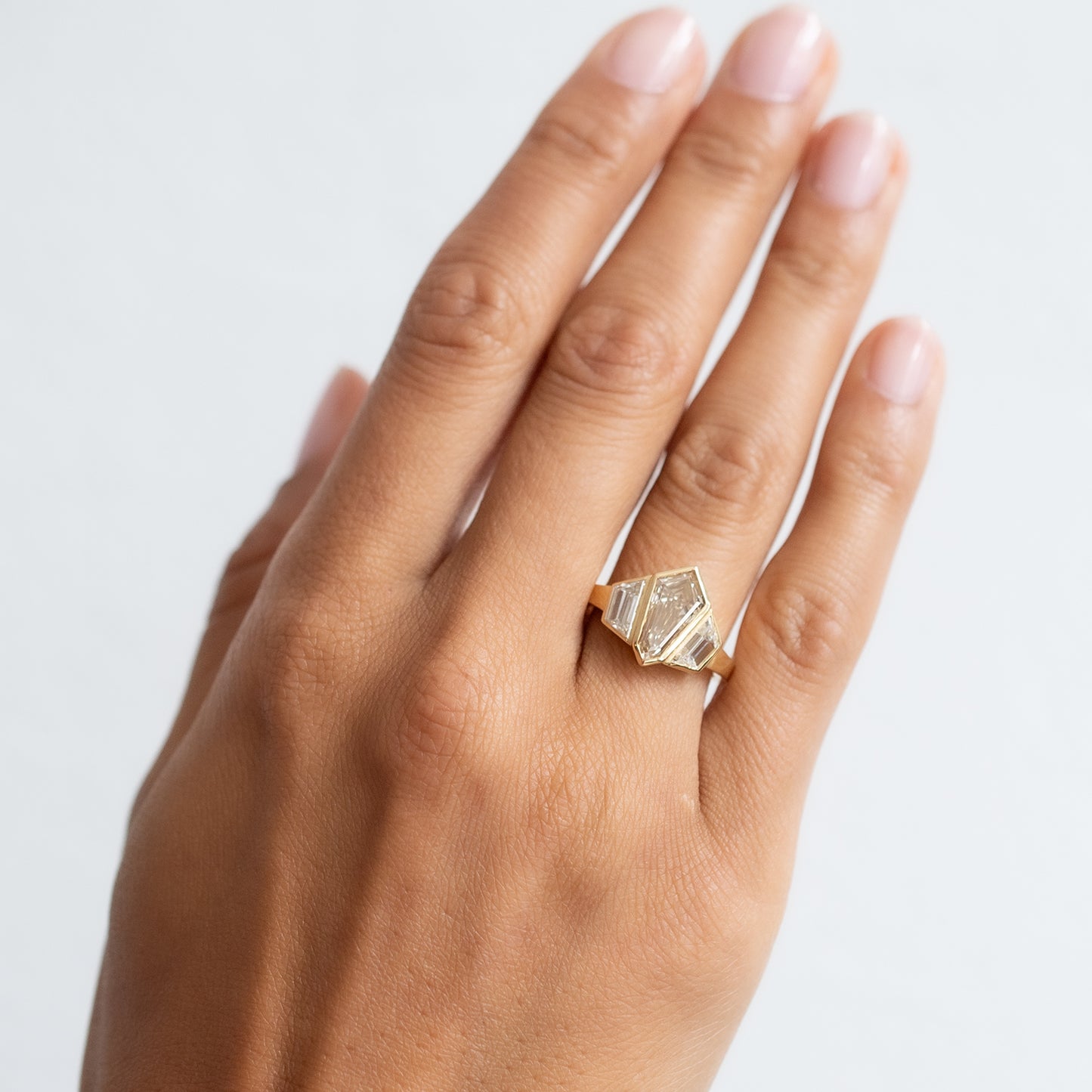 Prism Diamond Shield Ring