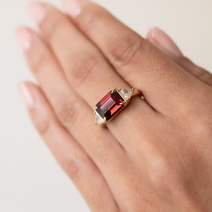 Royal Garnet & Diamond Ring