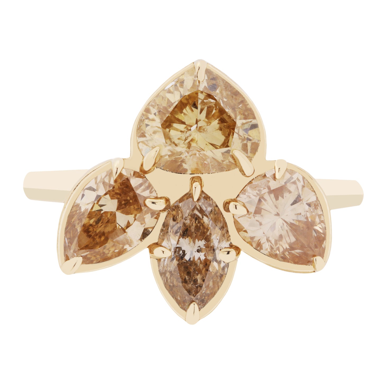 Champagne Diamond Lotus Ring